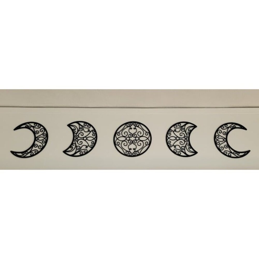 New Moon Wall Decoration, Moon Phase Wall Art Decoration Hanging (5 Pieces)